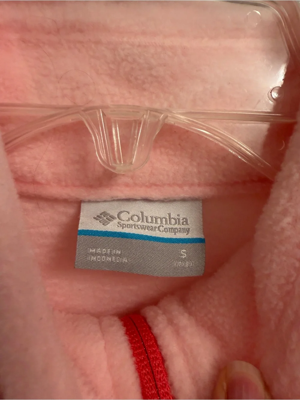 Columbia girls light pink fleece zip front jacket size small 7/8